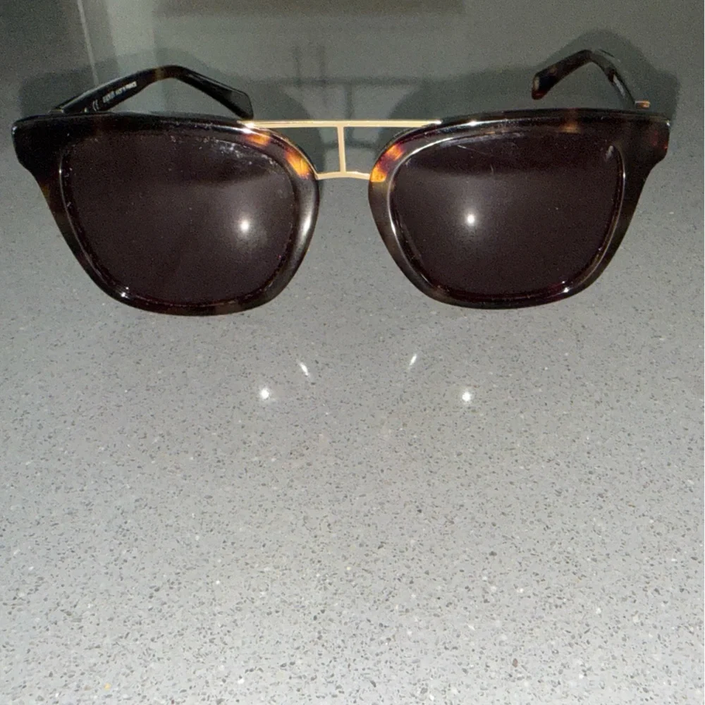 Balmain Tortoiseshell Sunglasses with Gold Double-Bridge